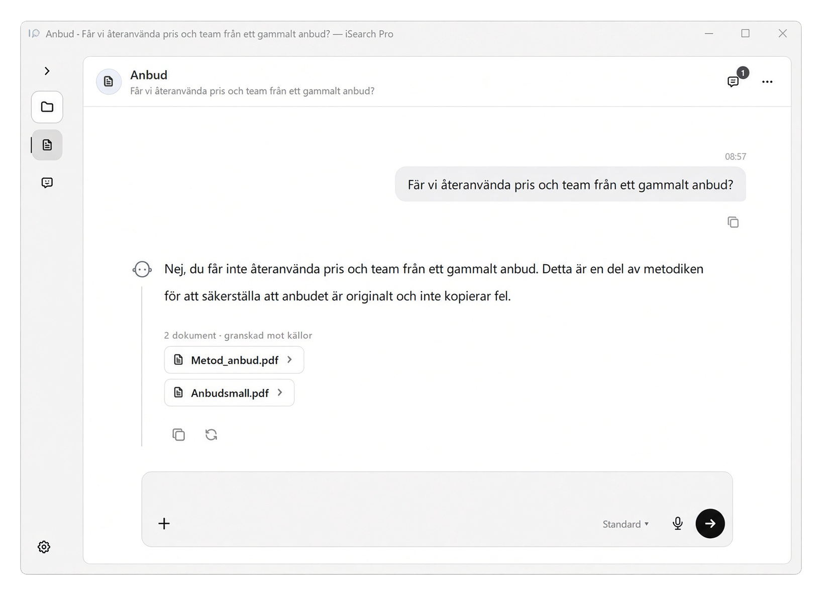 iSearch på Windows och macOS